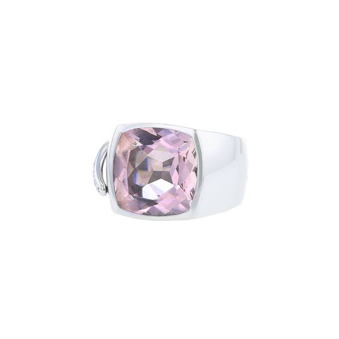 Chaumet Lien large model ring in white gold,  diamonds and morganite - 00pp