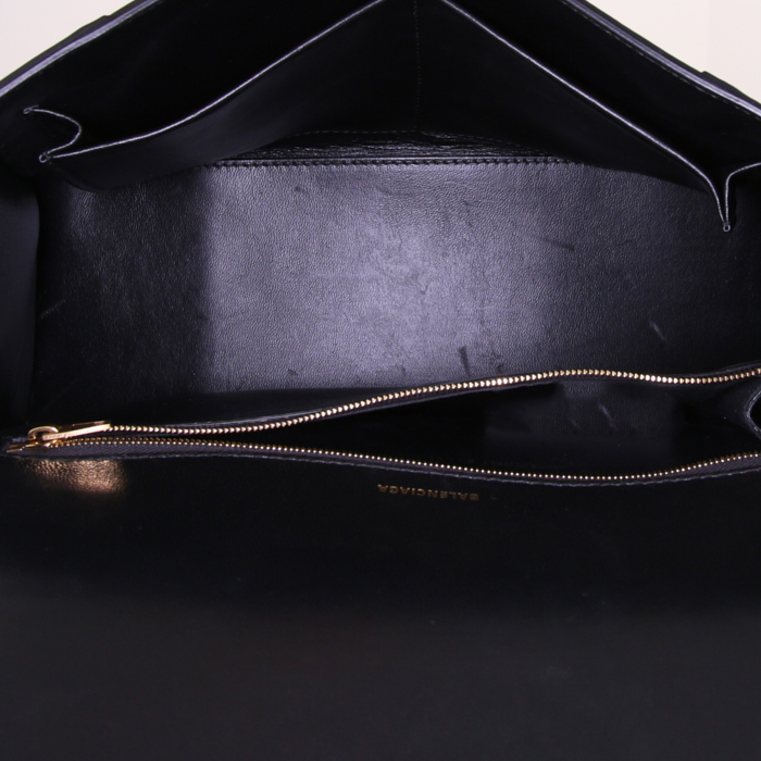 Bolso de mano Balenciaga Hourglass en cuero leopardo - Detail D3