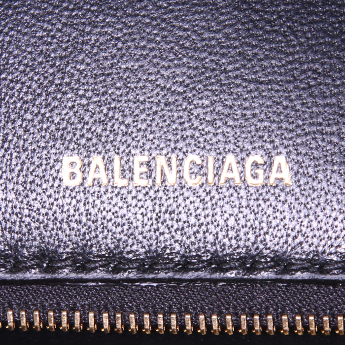 Bolso de mano Balenciaga Hourglass en cuero leopardo - Detail D4