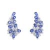 Vintage earrings for non pierced ears in white gold,  sapphires and diamonds - 00pp thumbnail