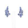 Vintage earrings for non pierced ears in white gold,  sapphires and diamonds - 360 thumbnail