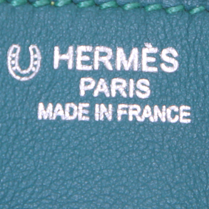 Bolso de mano Hermes Birkin 35 cm en cuero swift tricolor amarillo, verde y azul verdoso - Detail D3