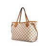 Louis Vuitton Neverfull small model shopping bag in azur damier canvas and natural leather - 00pp thumbnail