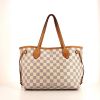 Louis Vuitton Neverfull small model shopping bag in azur damier canvas and natural leather - 360 thumbnail