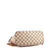 Shopping bag Louis Vuitton Neverfull modello piccolo in tela cerata con motivo a scacchi e pelle naturale - Detail D4 thumbnail