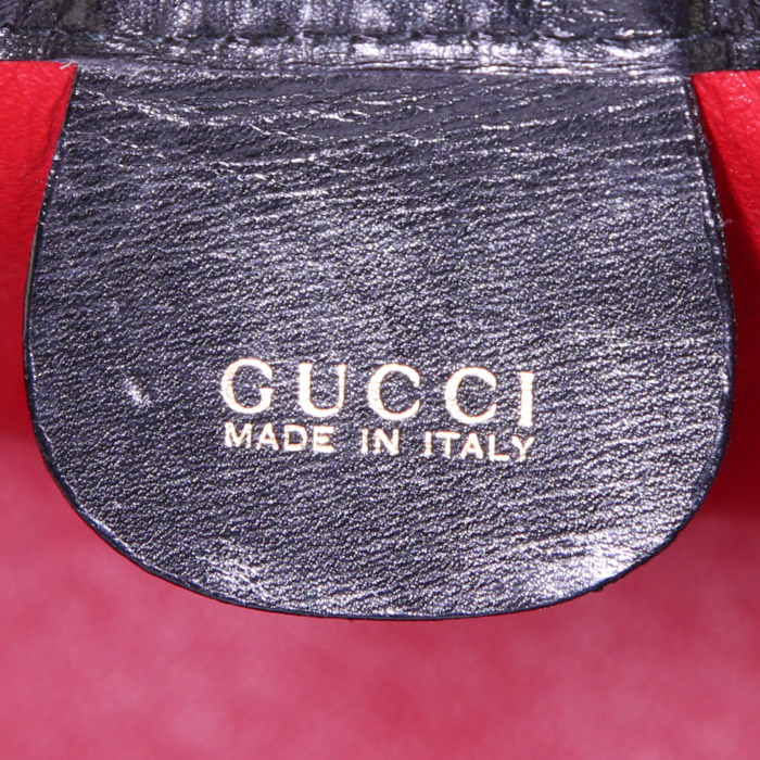 Borsa a tracolla Gucci Bamboo modello piccolo in pelle nera e bambù - Detail D4
