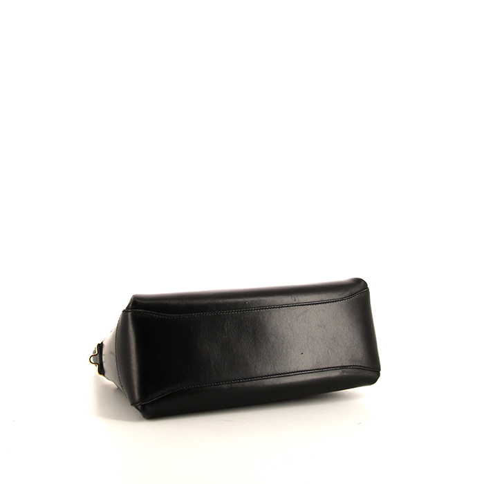 Borsa a tracolla Gucci Bamboo modello piccolo in pelle nera e bambù - Detail D5