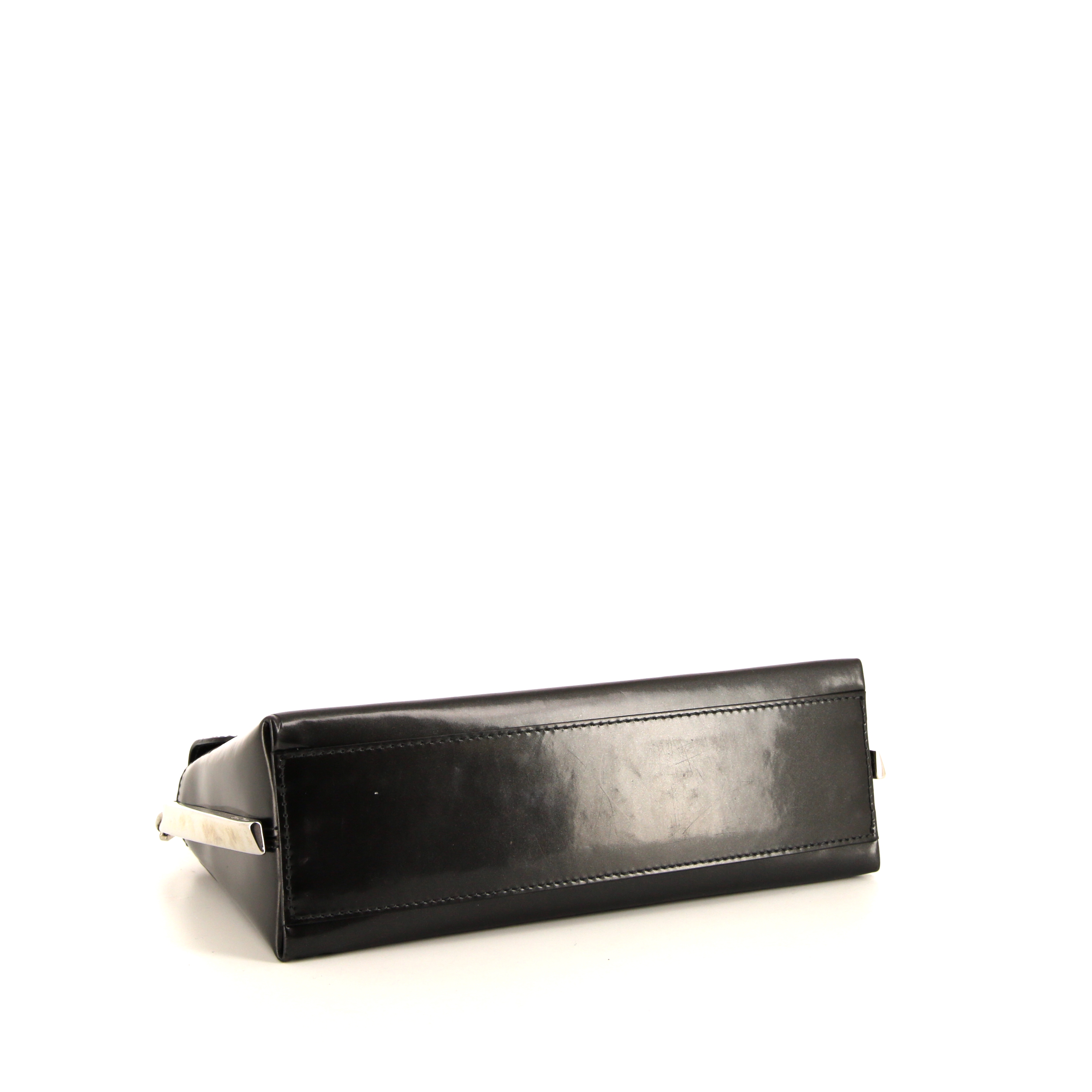 Borsa Salvatore Ferragamo modello piccolo in pelle verniciata nera - Detail D4