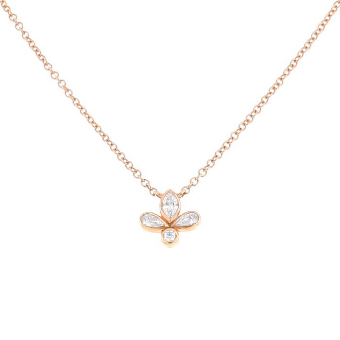 Collana Tiffany & Co Fleur de Lis in oro rosa e diamanti - 00pp