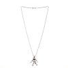 Chopard Happy Diamonds Clown medium model necklace in white gold,  diamonds and precious stones - 360 thumbnail