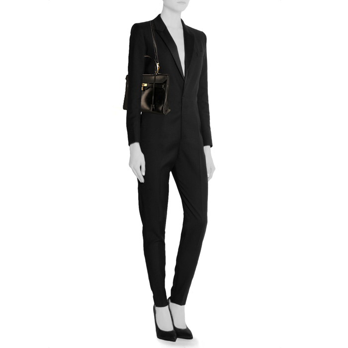 Bolso de mano Hermes Monaco en cuero box negro - Detail D2