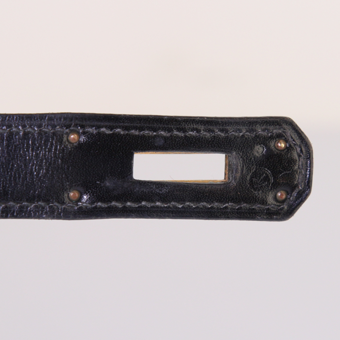 Hermes Monaco handbag in black box leather - Detail D5