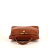 Hermes Kelly 35 cm handbag in brown box leather - 360 Front thumbnail