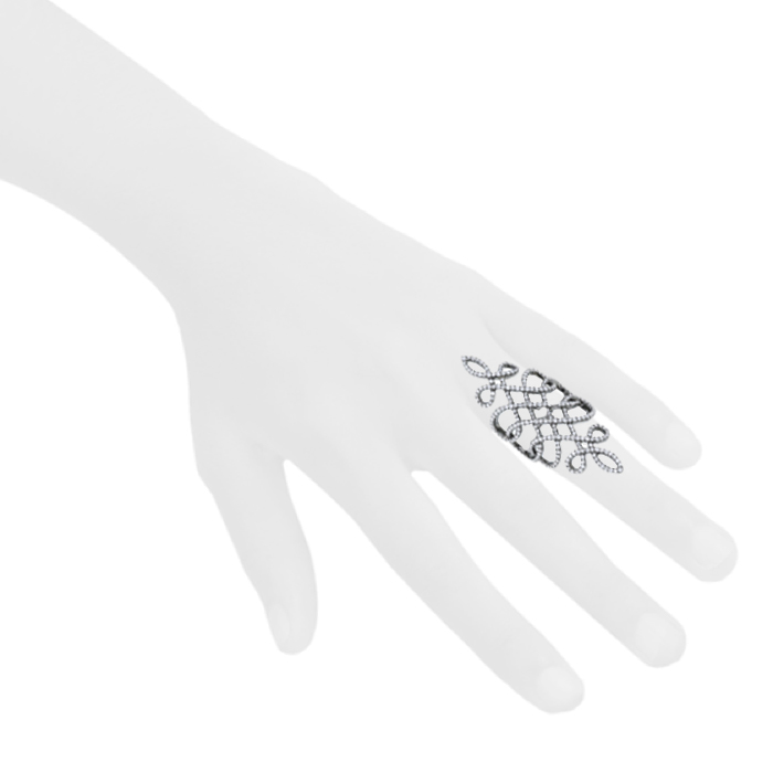 Sortija Messika Promess modelo grande en oro negro y diamantes - Detail D1