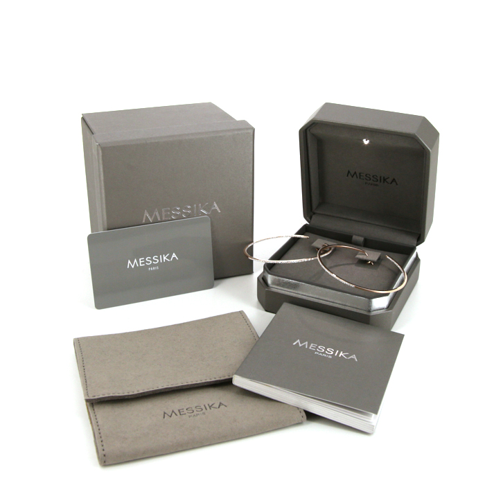 Paire de créoles Messika Gatsby taille XL en or rose et diamants - Detail D2