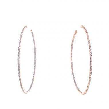 Orecchini a cerchio Messika Gatsby taglia XL in oro rosa e diamanti
