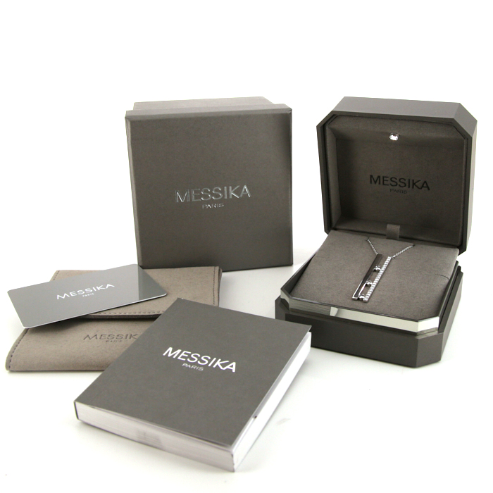 Collar Messika Move modelo grande en oro blanco y diamantes - Detail D2