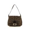 Fendi Mamma Baguette handbag in canvas and brown leather - 360 thumbnail