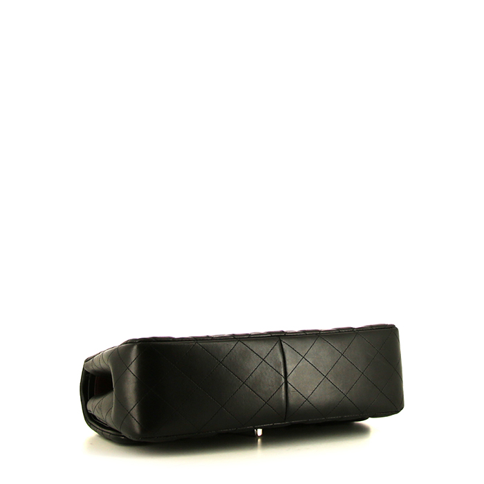 Chanel Timeless jumbo handbag in black quilted leather - Detail D5