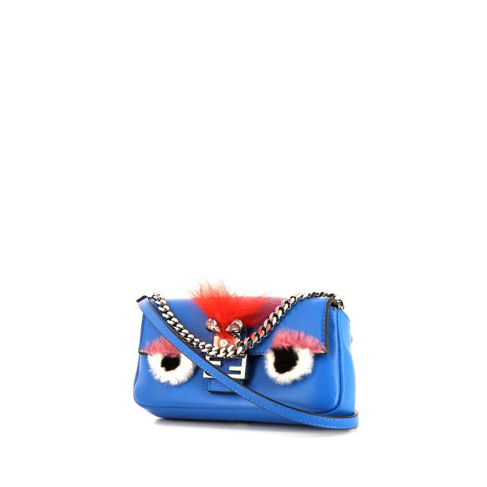 Fendi Nano Baguette handbag in blue leather - 00pp