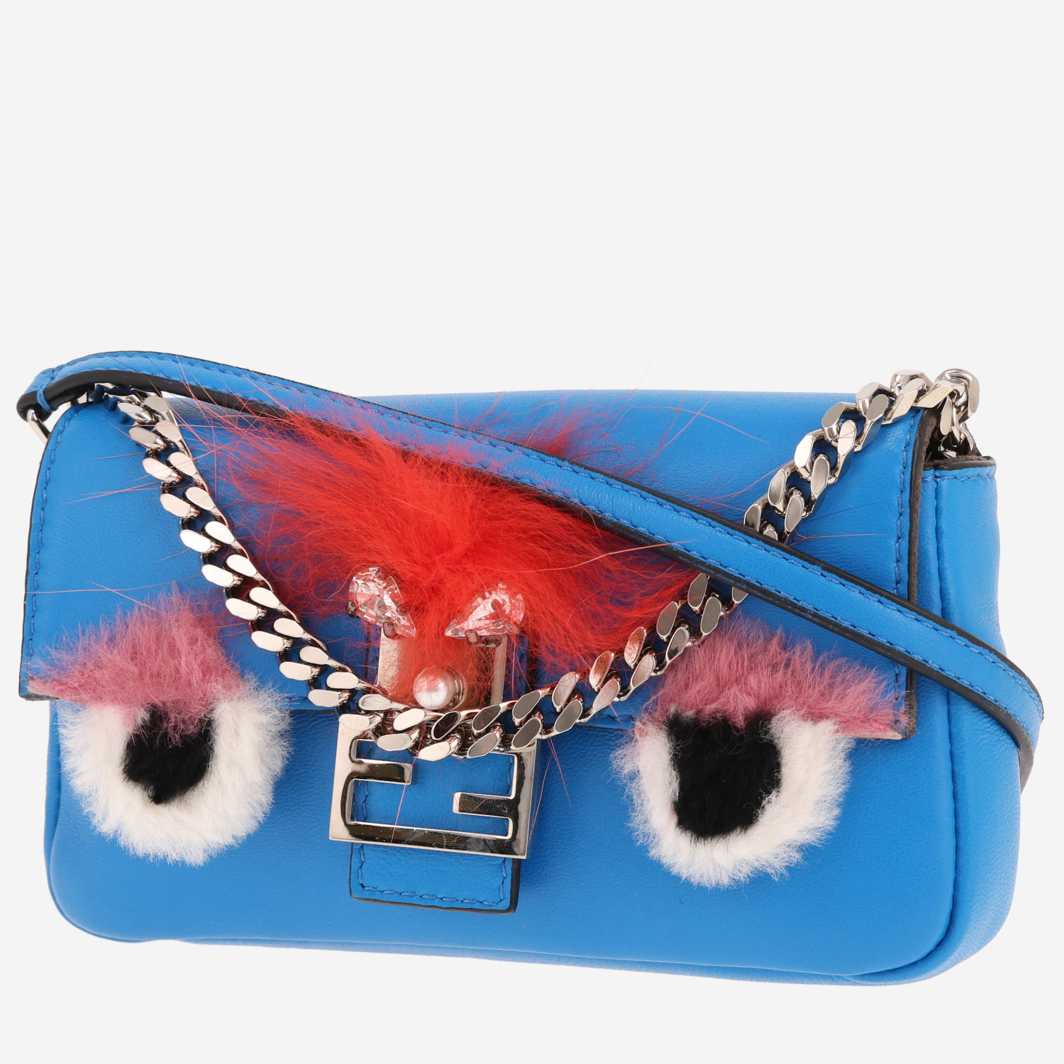 Fendi Nano Baguette handbag in blue leather
