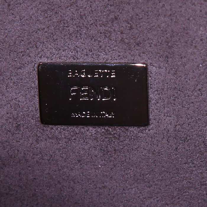 Borsa Fendi Nano Baguette in pelle blu con motivo - Detail D4