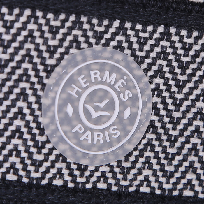 Borsa weekend Hermès Matelot in tela blu - Detail D3