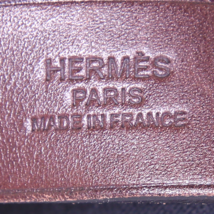 Bolso Cabás Hermès Cabag en lona negra y cuero marrón - Detail D4