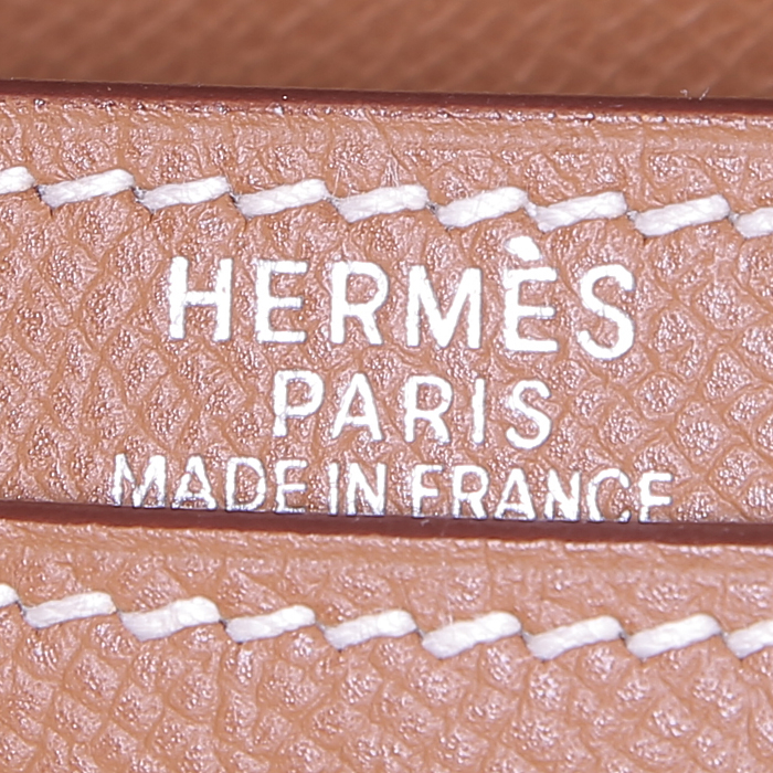 Borsa portadocumenti Hermès Kelly Dépêches in pelle Epsom gold - Detail D3