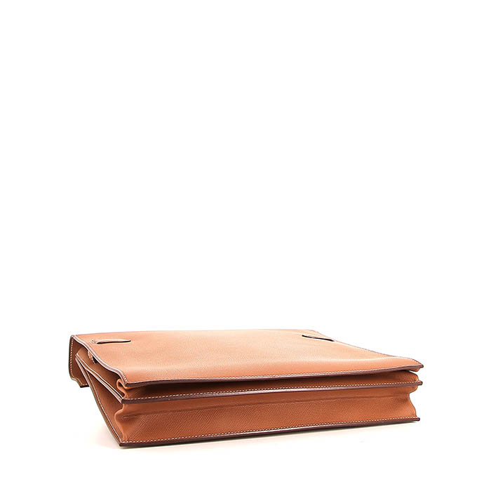 Borsa portadocumenti Hermès Kelly Dépêches in pelle Epsom gold - Detail D4