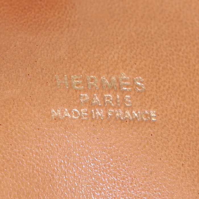Sac à main Hermès Bolide 35 cm en cuir Courchevel gold - Detail D4