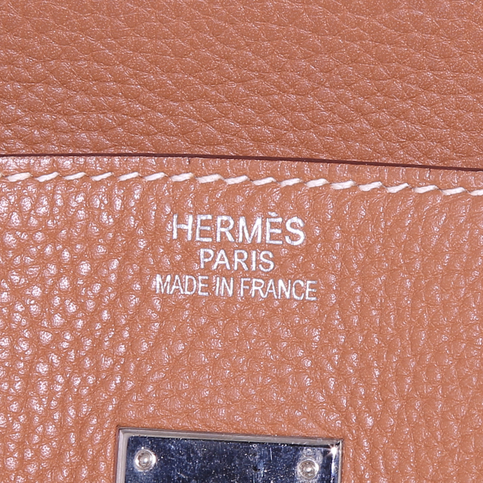 Sac à main Hermes Birkin 35 cm en cuir togo gold - Detail D3