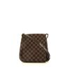 Louis Vuitton Musette shoulder bag in ebene damier canvas and brown leather - 360 thumbnail