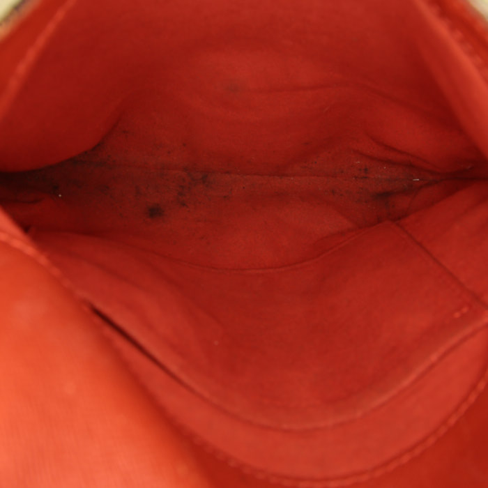 Sac bandoulière Louis Vuitton Musette en toile damier ébène et cuir marron - Detail D2