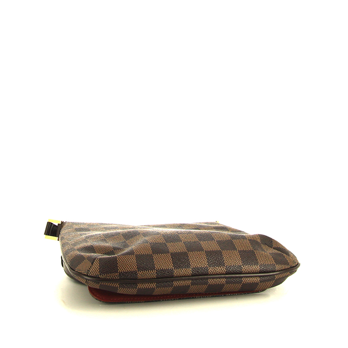 Borsa a tracolla Louis Vuitton Musette in tela a scacchi ebana e pelle marrone - Detail D4