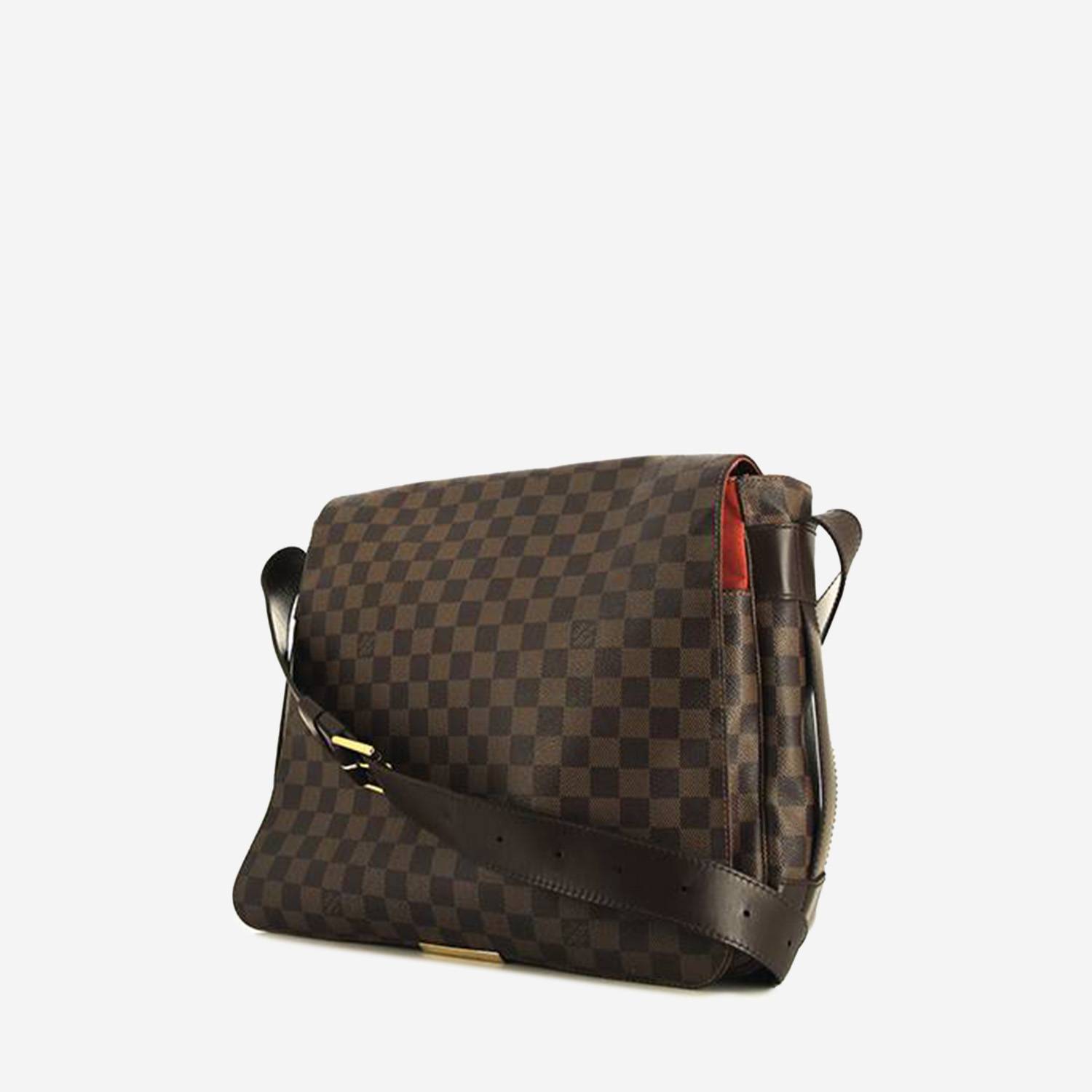 Bolso bandolera Louis Vuitton Bastille en lona a cuadros revestida ébano y cuero marrón