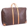Louis Vuitton Porte-habits weekend bag in brown monogram canvas and natural leather - Detail D1 thumbnail