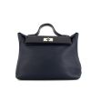Hermès 24/24 handbag in blue togo leather and black leather - 360 thumbnail