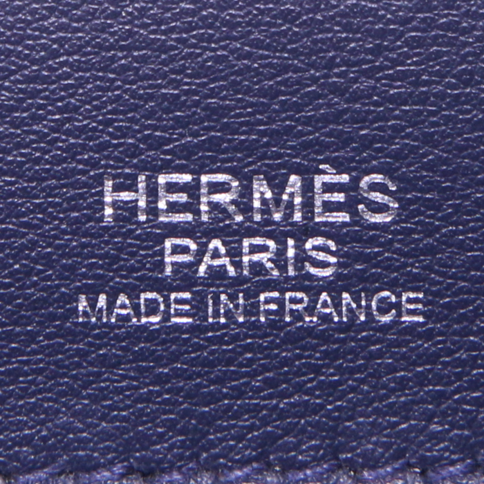 Borsa Hermès 24/24 in pelle togo blu e pelle nera - Detail D3