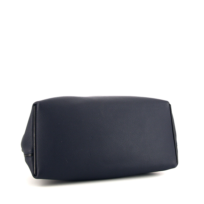Borsa Hermès 24/24 in pelle togo blu e pelle nera - Detail D4