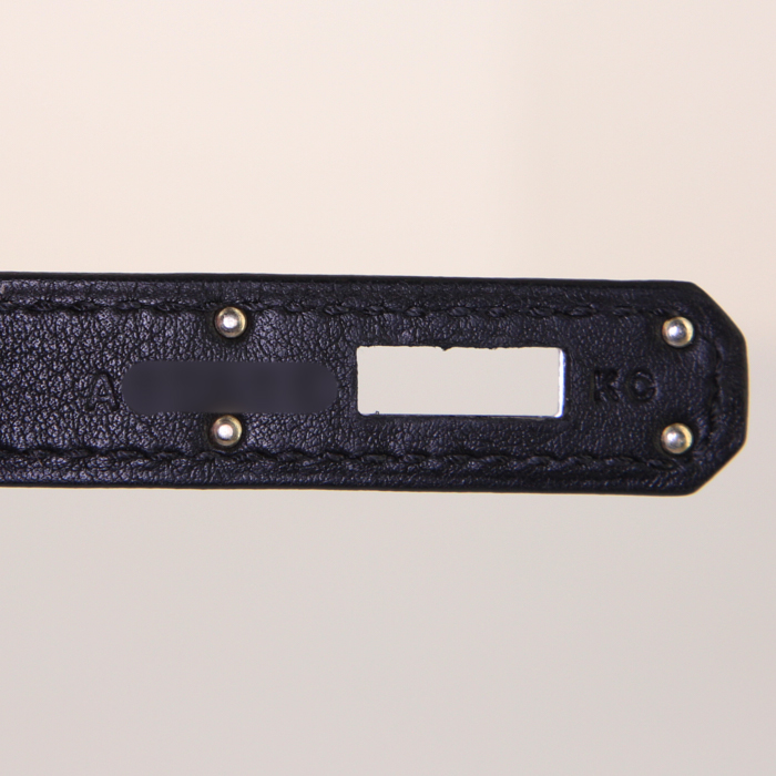 Hermès Kelly Cut pouch in black Swift leather - Detail D4