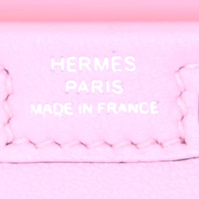 Hermes Jige pouch in pink Swift leather - Detail D3
