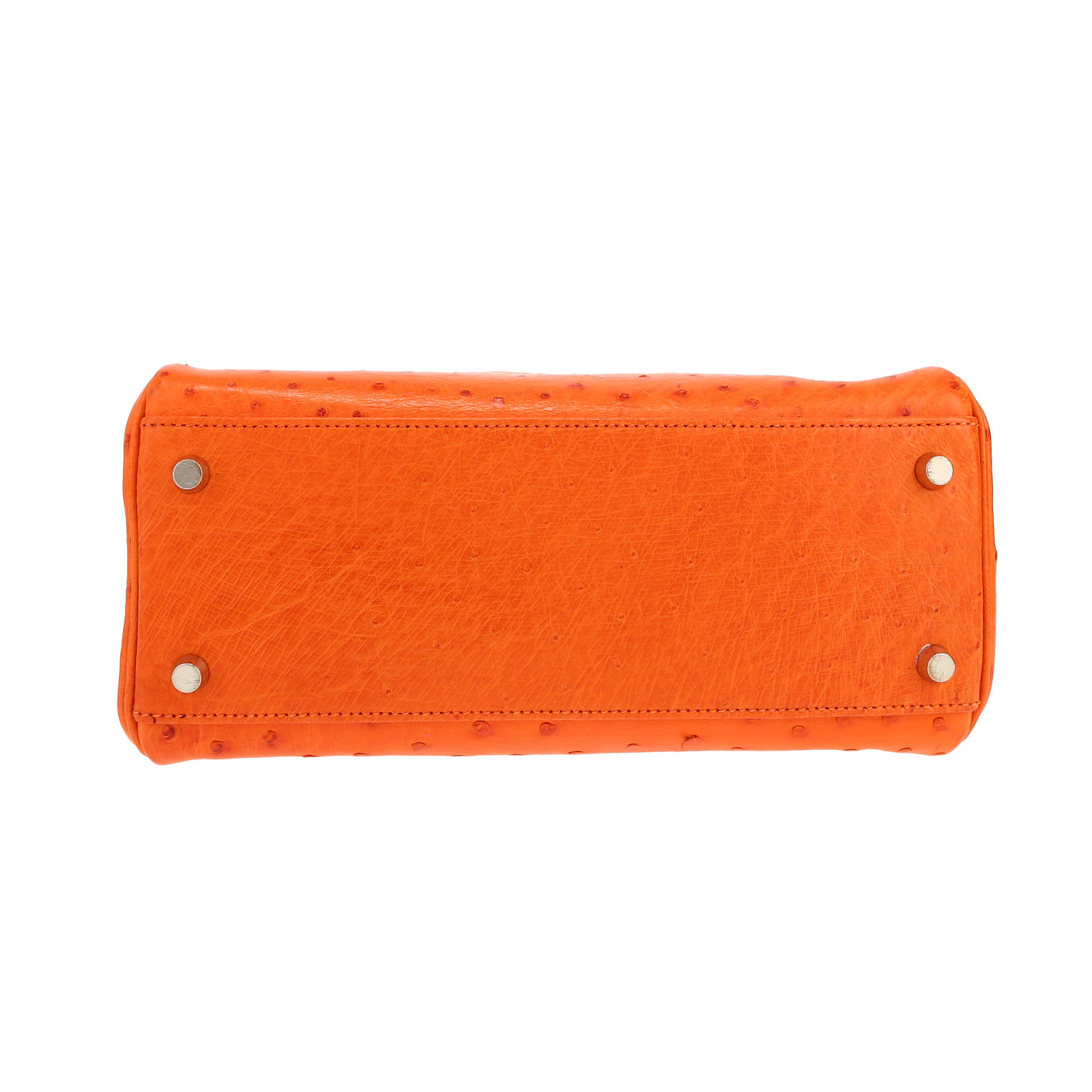 Hermès Kelly Sport handbag in orange ostrich leather - Detail D1