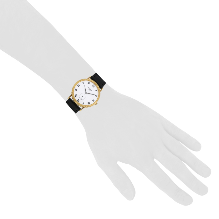 Reloj Patek Philippe Calatrava Clous De Paris de oro amarillo Ref :  3919J Circa  1990 - Detail D1