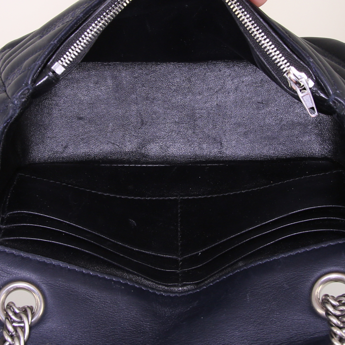 Borsa a tracolla Balenciaga BB Chain modello piccolo in pelle trapuntata nera - Detail D4