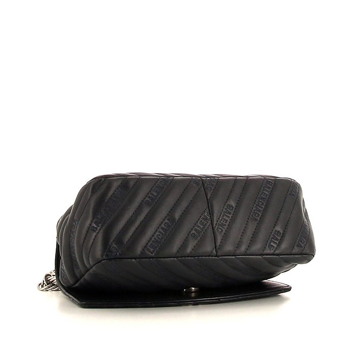 Balenciaga BB Chain small model shoulder bag in black quilted leather - Detail D5