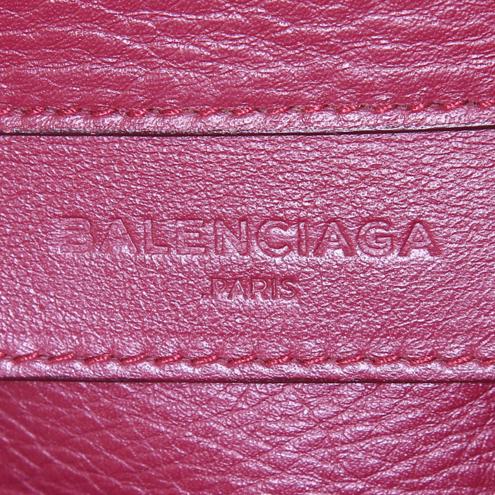 Balenciaga Papier A5 shopping bag in red leather - Detail D3