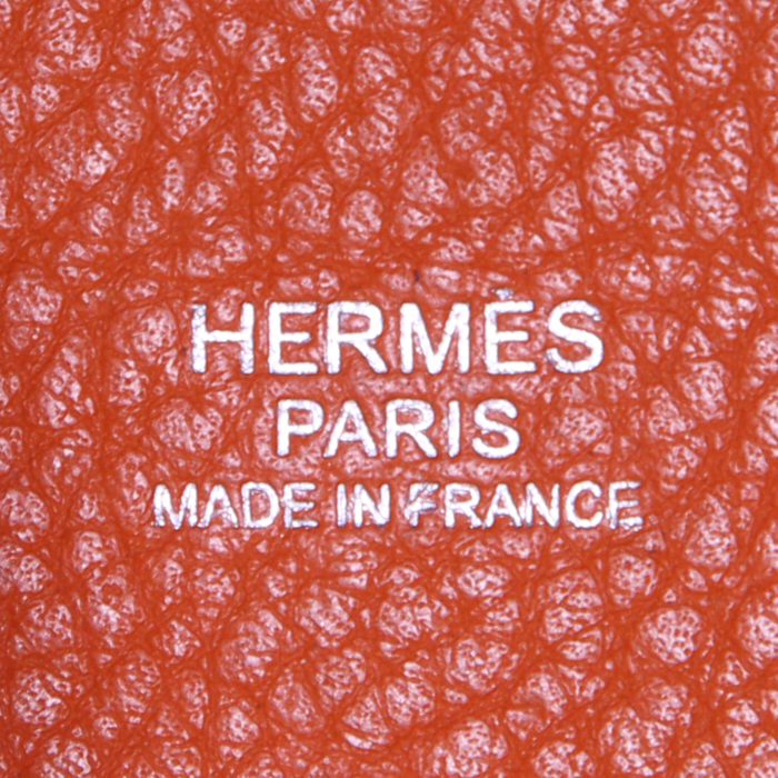 Sac à main Hermes Picotin petit modèle en cuir togo orange - Detail D3
