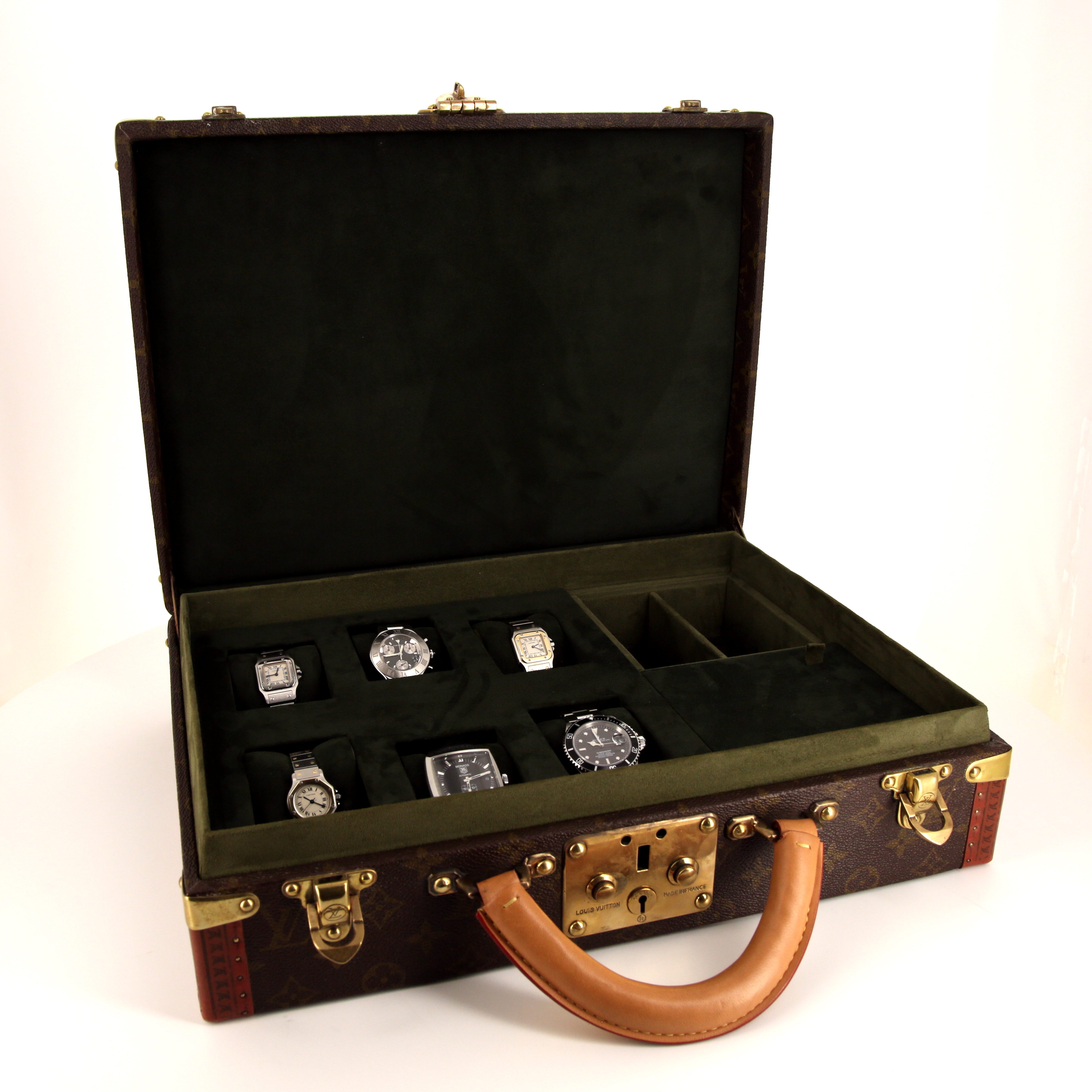 Louis Vuitton President suitcase in brown monogram canvas and natural leather - Detail D4