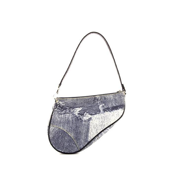 Dior Vintage - Denim Mini Saddle Bag - Blue - Leather and Canvas